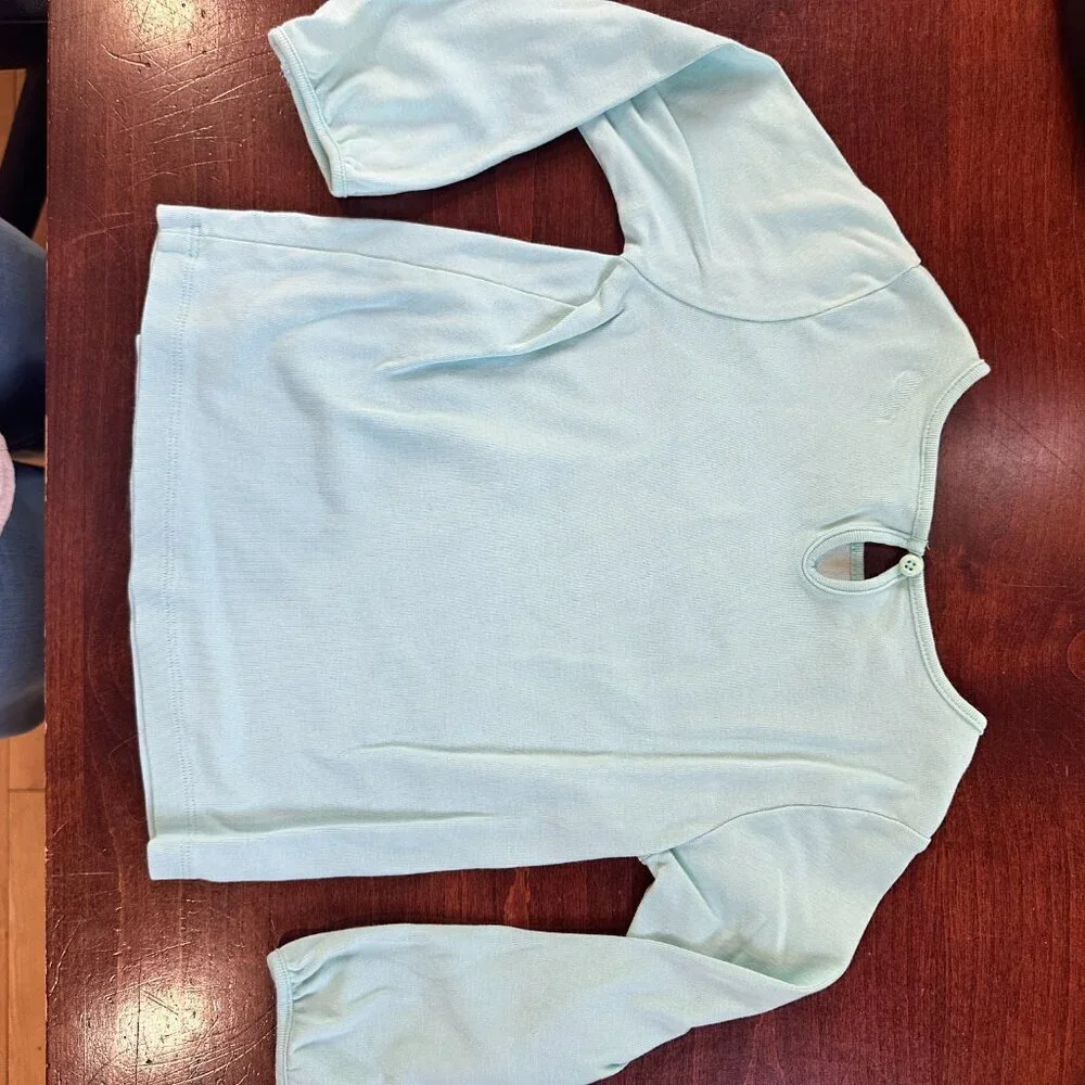 Vintage GYMBOREE Embroidered Rainbow Mint Green Long Sleeve T Shirt Size 4T